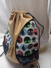 Load image into Gallery viewer, Magic the Gathering drawstring  panel backpack