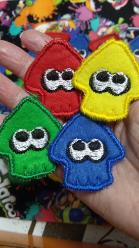 Splatoon Squids patches-- set of 4  (Inspired by source material)