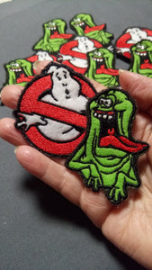 Ghostbusters and Slimer *glows in the dark* patch set