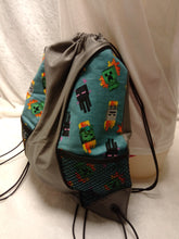 Load image into Gallery viewer, Minecraft Drawstring panel Backpack