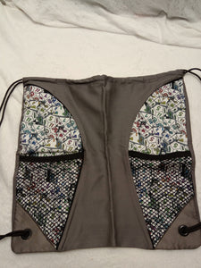 Dice Drawstring Panel Backpack
