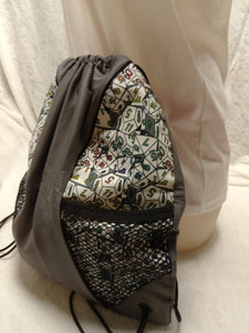 Dice Drawstring Panel Backpack